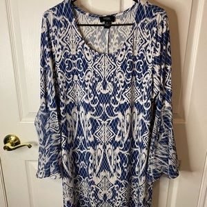 Blue and white dress